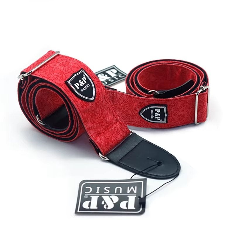 P&P retro faded (bass) gitaar 100% katoenen riem rood, Muziek en Instrumenten, Instrumenten | Toebehoren, Moku Custom Guitars