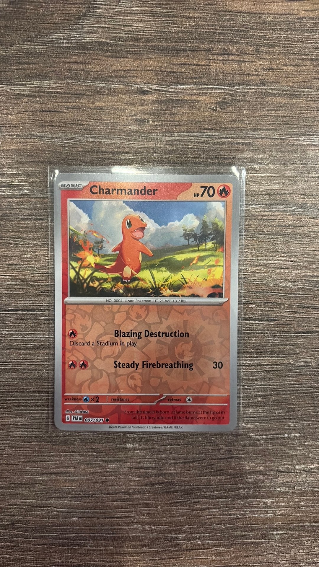 PAF Charmander 007/091 Reverse holo, Ophalen of Verzenden, Zo goed als nieuw