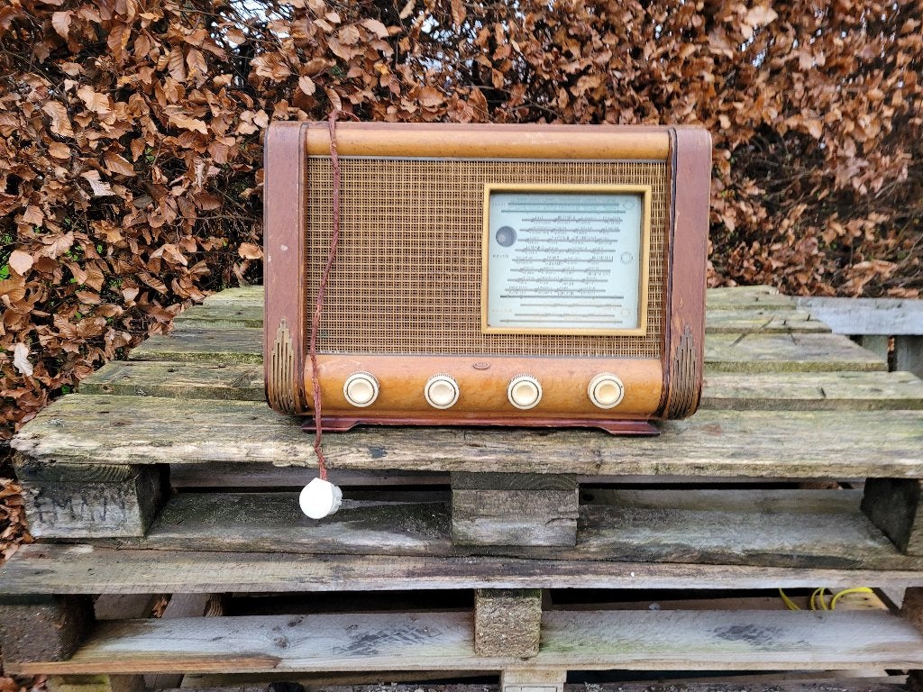 antieke vintage wereld radio met buizen sbr, Ophalen of Verzenden