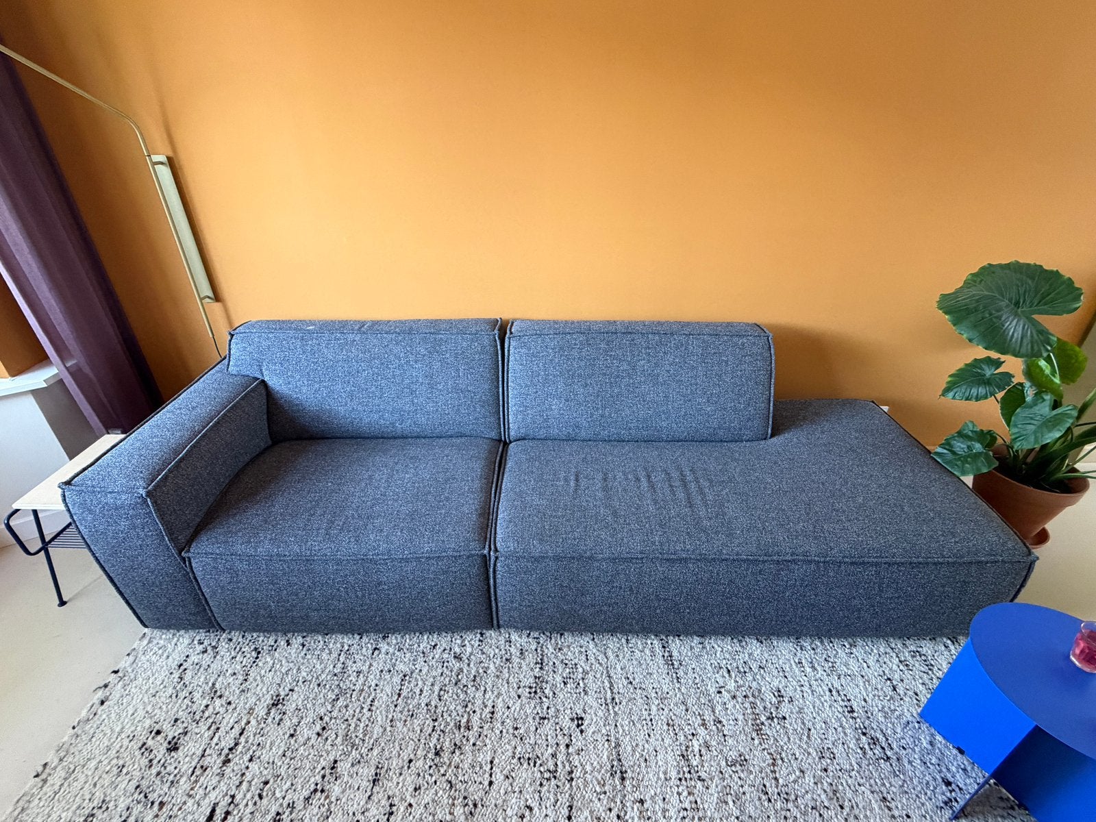 Bankstel gemeleerd weinig gebruikt! 280x95 -  alle pilat, Ophalen, Zo goed als nieuw, Vierpersoons of meer