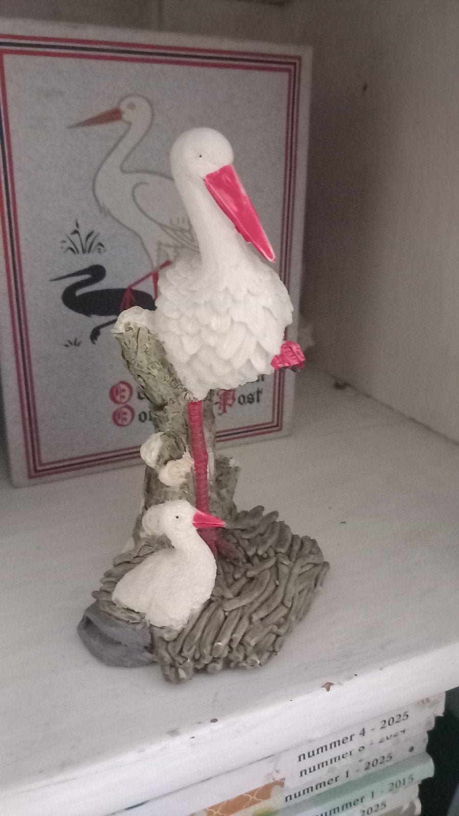 Ooievaar met kleintje, Antiek en Kunst, Ophalen of Verzenden