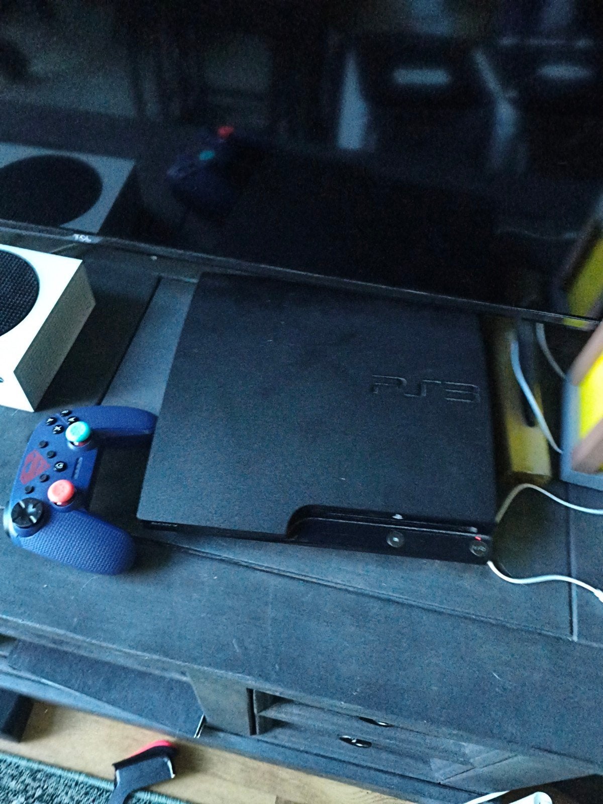 PlayStation 3 Slim + 2 Controllers + 8 Topgames!, Ophalen, Met 2 controllers, Slim, Gebruikt