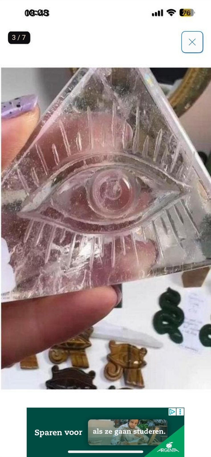 A+++ quality Eye of Providence Pyramid Clear Quartz All See, Ophalen of Verzenden
