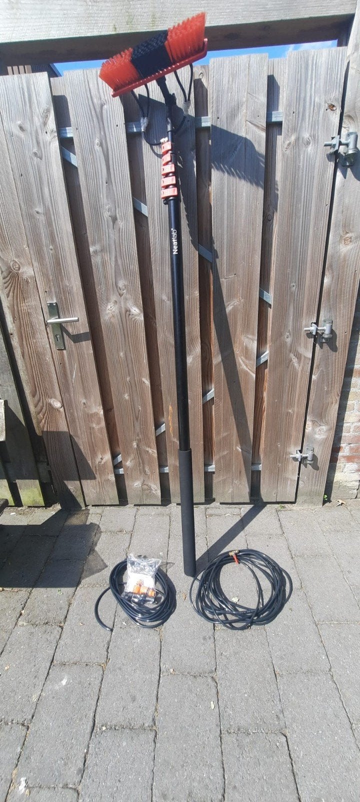 Cleanlix Telescoopsteel met borstel en watertoevoer - 9m, Ophalen, Zo goed als nieuw