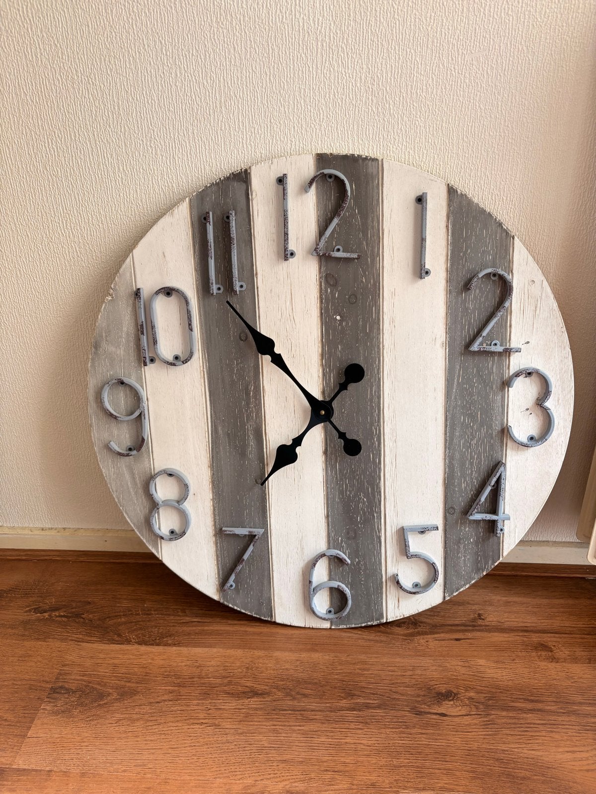 Grote Wandklok Hout - Landelijke Stijl - Ø 70cm, Ophalen, Landelijk, Analoog, Wandklok