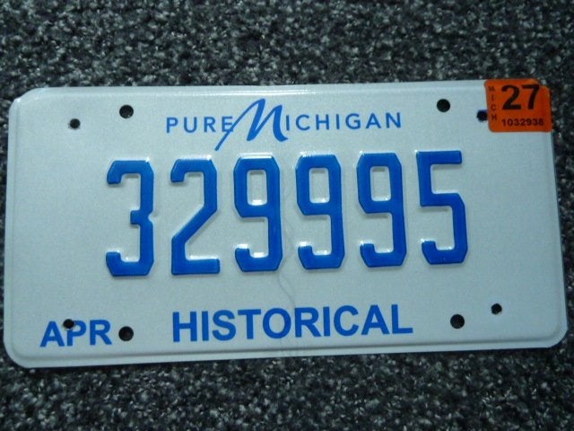 Kentekenplaat licenseplate Michigan Historical USA, Verzenden, Gebruikt, Auto's