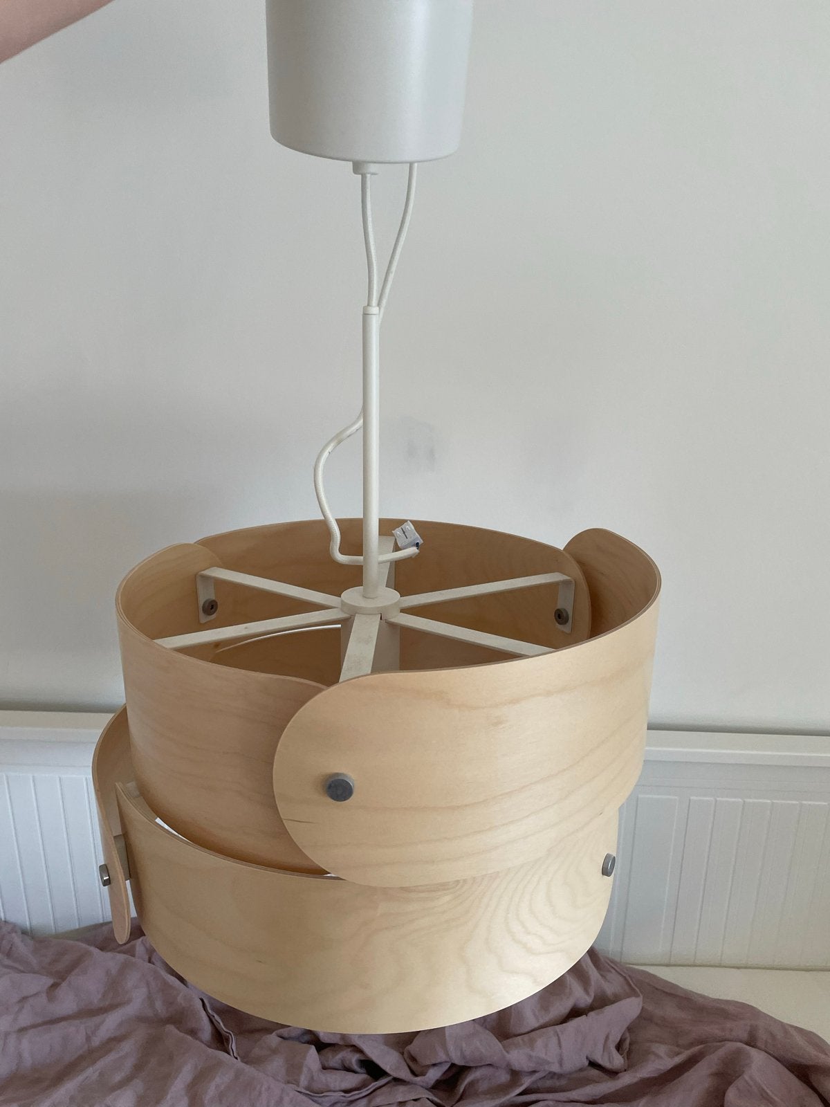 Ikea VARPTROSS houten tafellamp, Ophalen, Zo goed als nieuw, Hout, E27 (groot)
