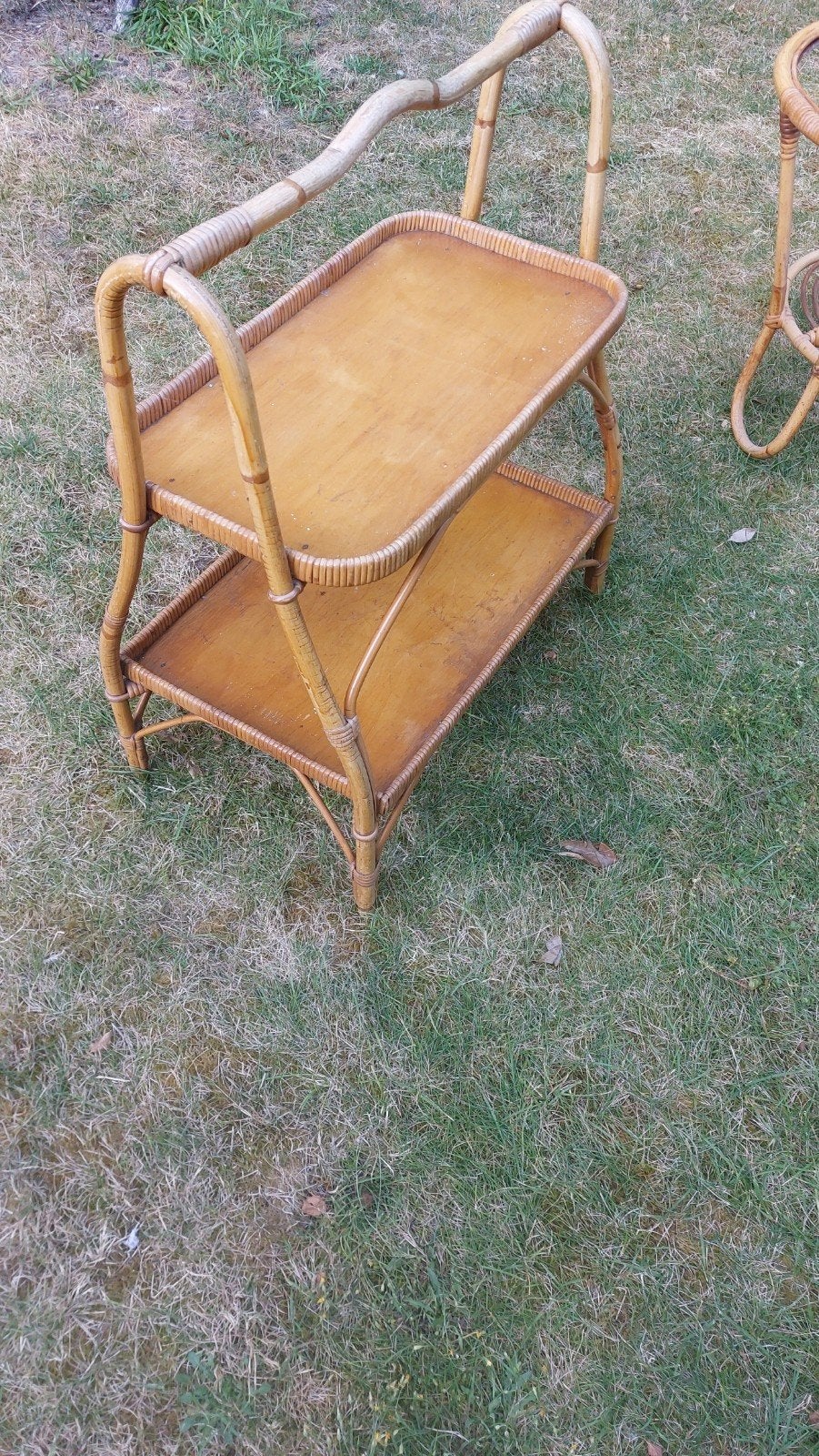 vintage 1960 rotan bar tafel, Ophalen of Verzenden, Gebruikt