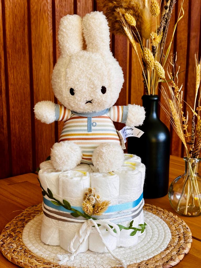Luiertaart met Nijntje – Vintage sunny stripes, Ophalen of Verzenden, Nieuw, Kraamcadeau