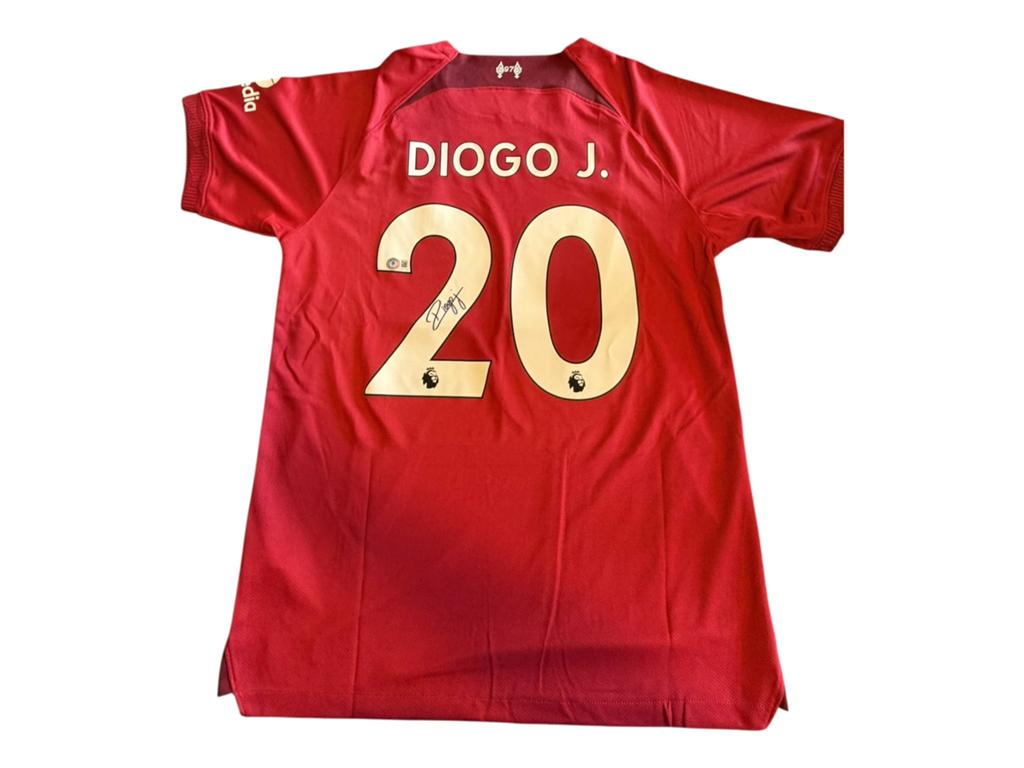 Gesigneerd Liverpool Diogo J. Thuisshirt, Maat 52/54 (L), Ophalen of Verzenden, Zo goed als nieuw, Voetbal