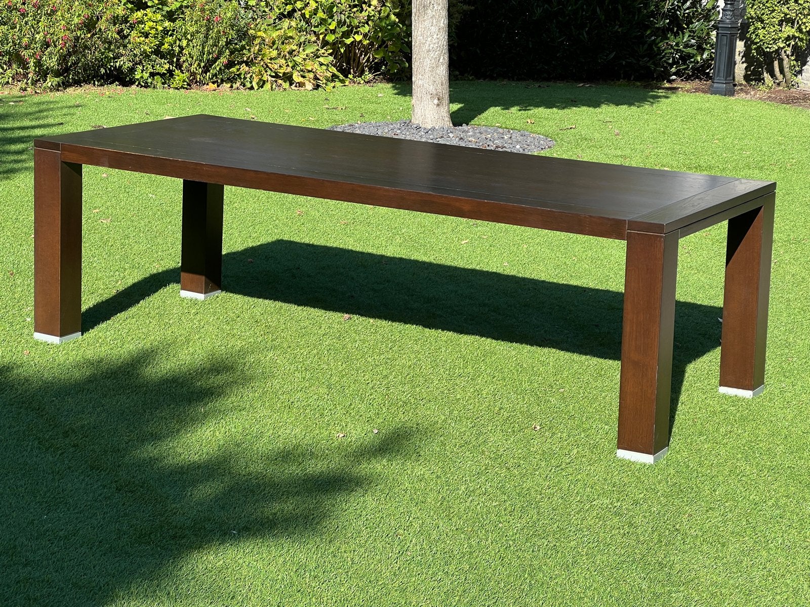 Elegante en Robuuste Eettafel van Donker Hout - 240x100 cm, Huis en Inrichting, Ophalen, Gebruikt, 200 cm of meer, 50 tot 100 cm