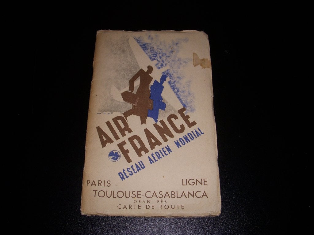 Air France vluchtinformatie routekaarten Parijs-Casablanca, Verzamelen, Ophalen of Verzenden, Gebruikt, Boek of Tijdschrift