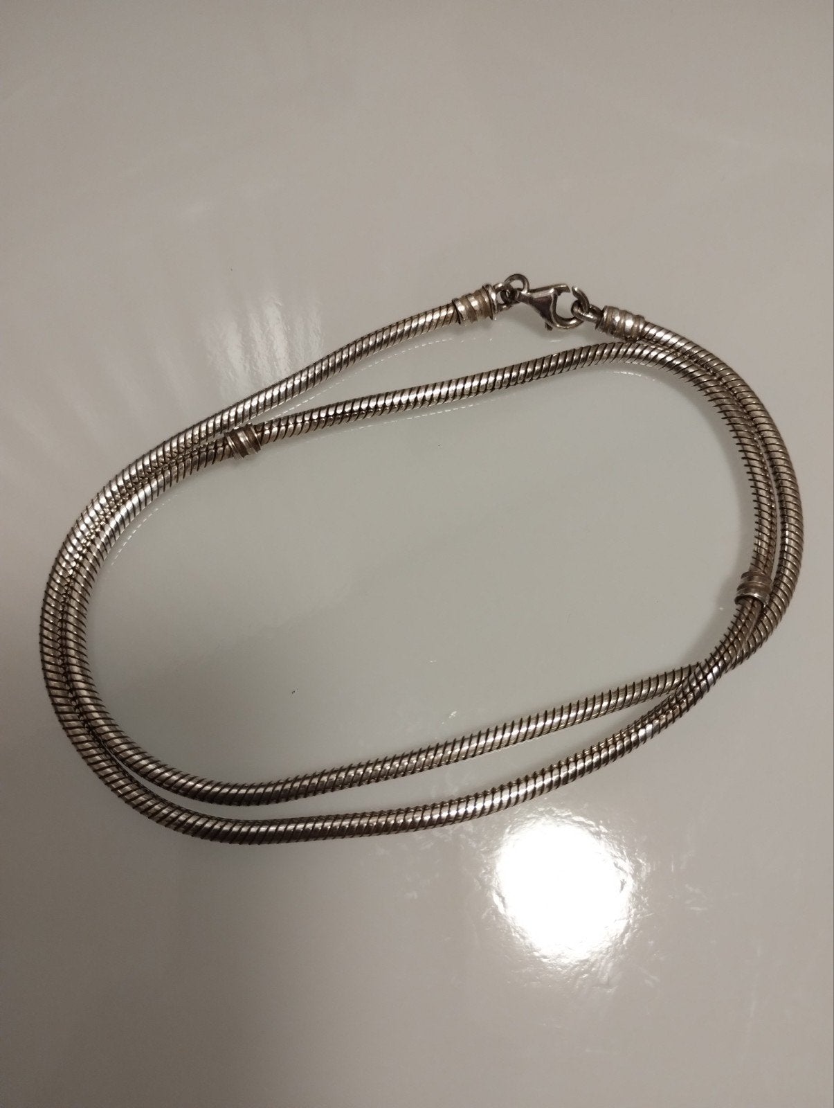 Originele vintage sterling 925 zilveren Pandora ketting, Sieraden, Tassen en Uiterlijk, Kettingen, Ophalen of Verzenden, Zo goed als nieuw