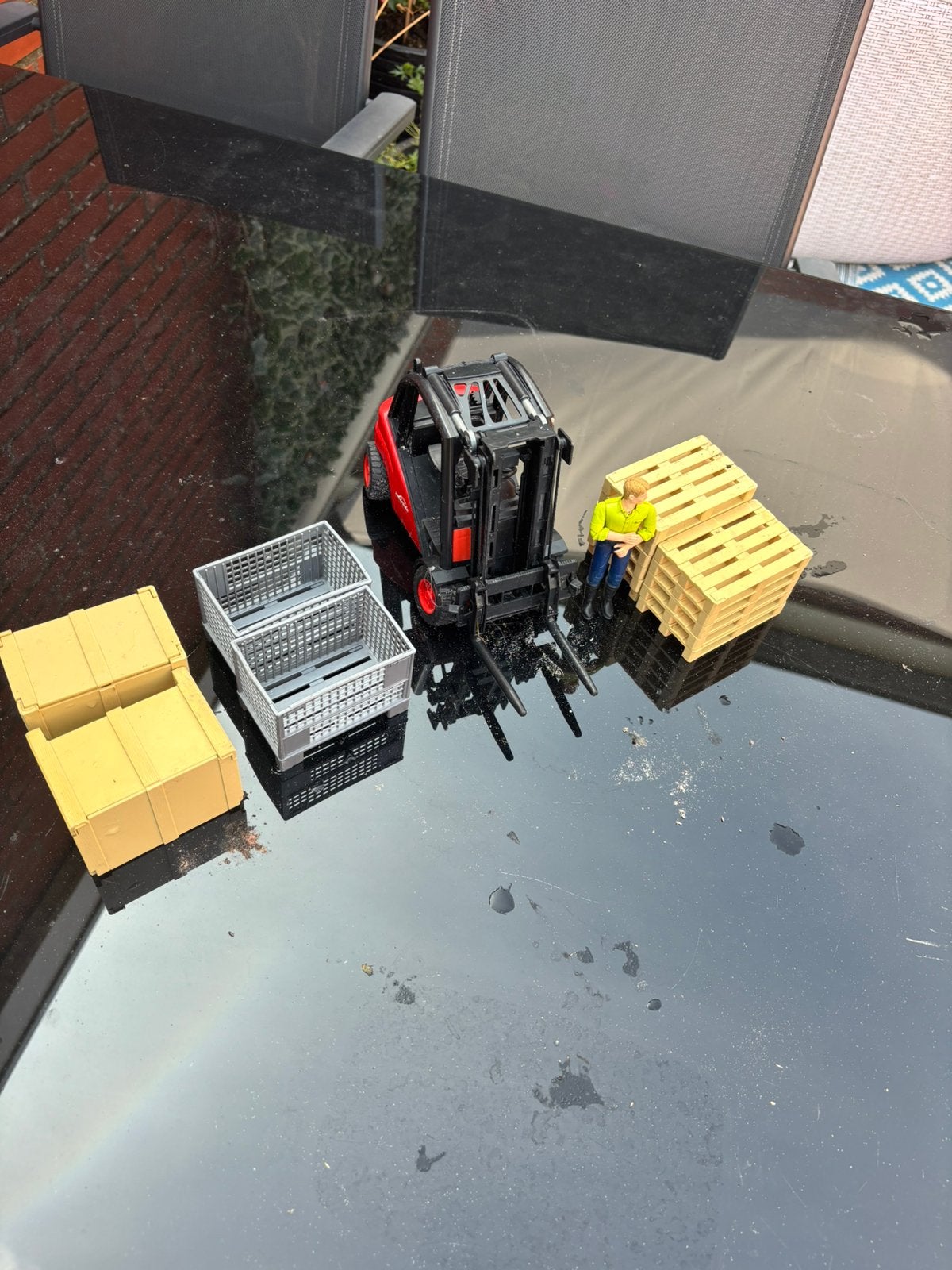 Bruder heftruck, Ophalen, Gebruikt