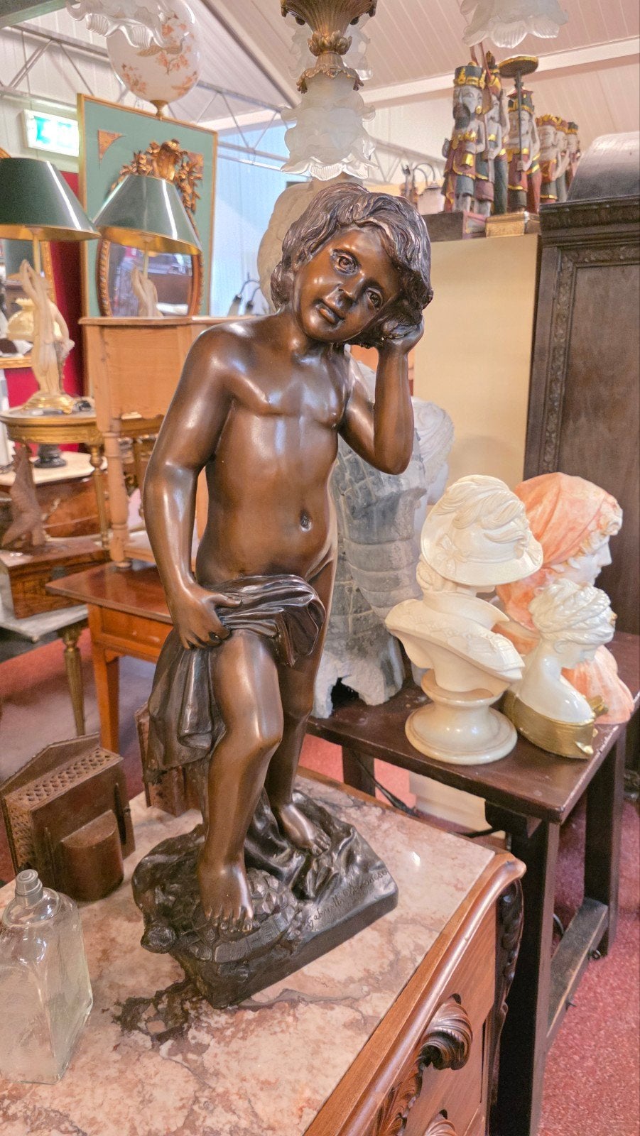 Groot bronzen beeld gesigneerd., Ophalen