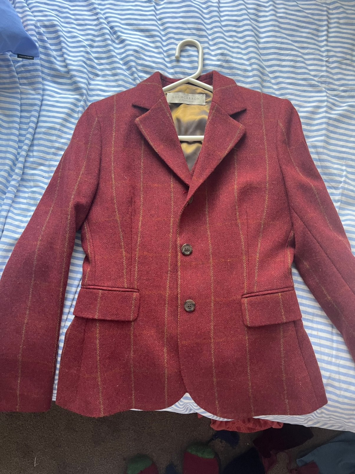 Harris Tweed jasje met vest mantelpakje, Ophalen of Verzenden, Zo goed als nieuw, Maat 38/40 (M), Geel