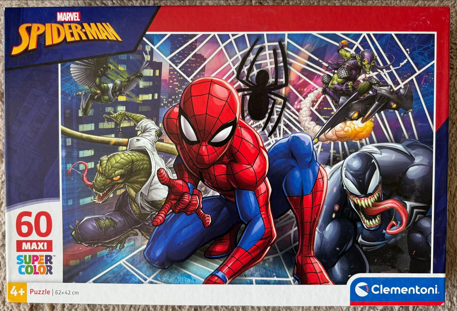 Spider-Man Maxi Super Color Puzzel 60 Stukjes, Ophalen, Meer dan 50 stukjes, Zo goed als nieuw, 4 tot 6 jaar