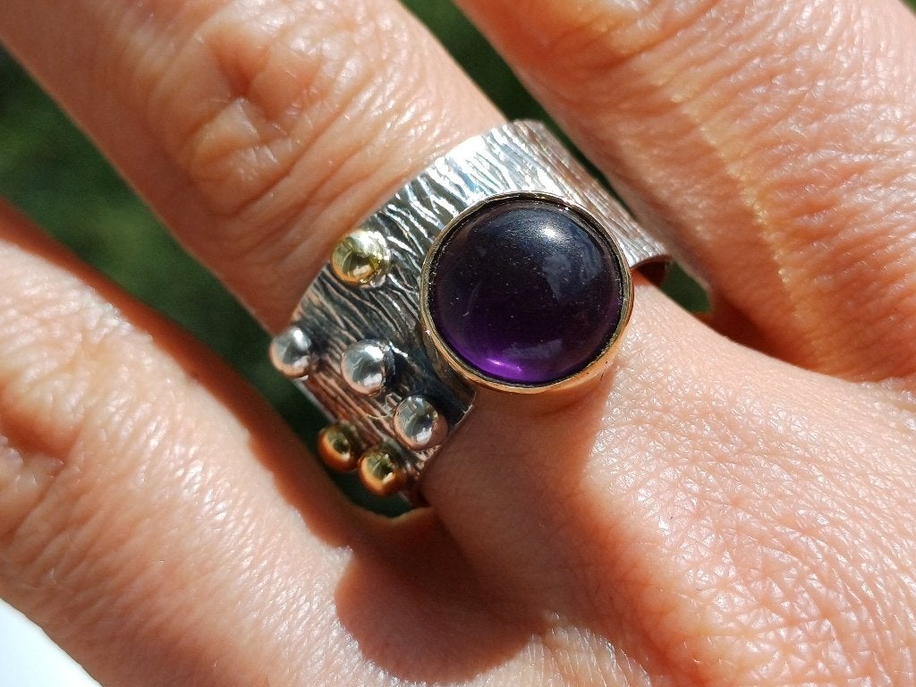 Vanoli 925 zilveren design ring met amethist maat 18,75, Daiva1973@hotmail.com, 18 tot 19, Vanoli, Amsterdam
