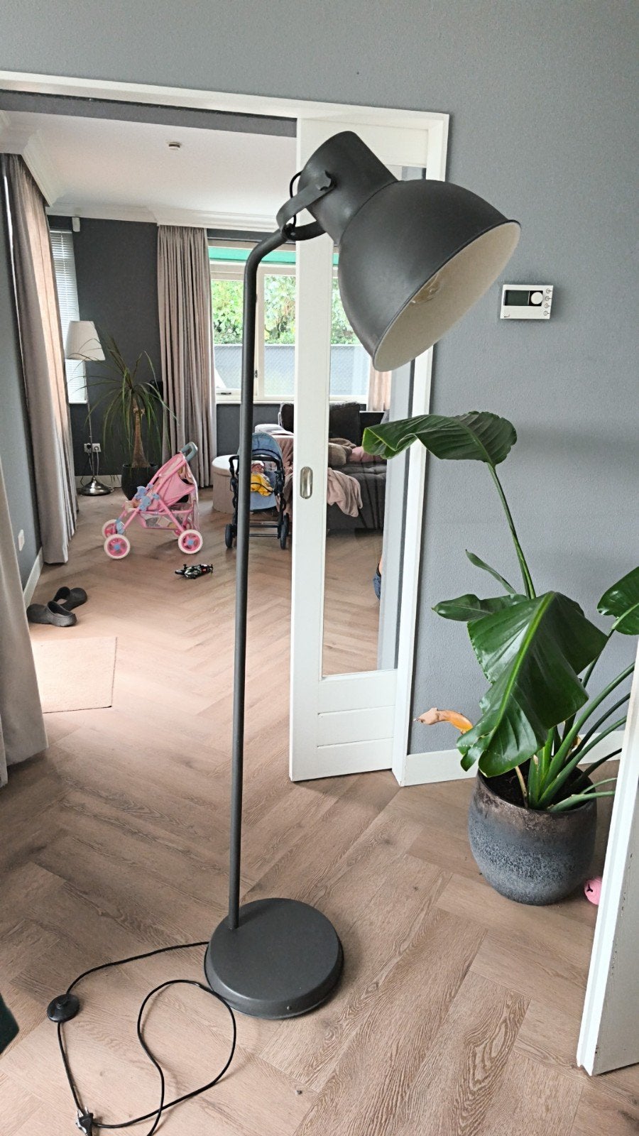 Moderne staande lamp - hektar lamp Ikea, Ophalen, Gebruikt, E27 (groot), Metaal