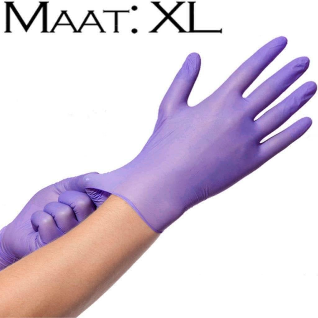 Nitril werkhandschoenen PAARS Easyglide & grip, maat XL, Paars, Nieuw, Ophalen of Verzenden, Handen en Nagels
