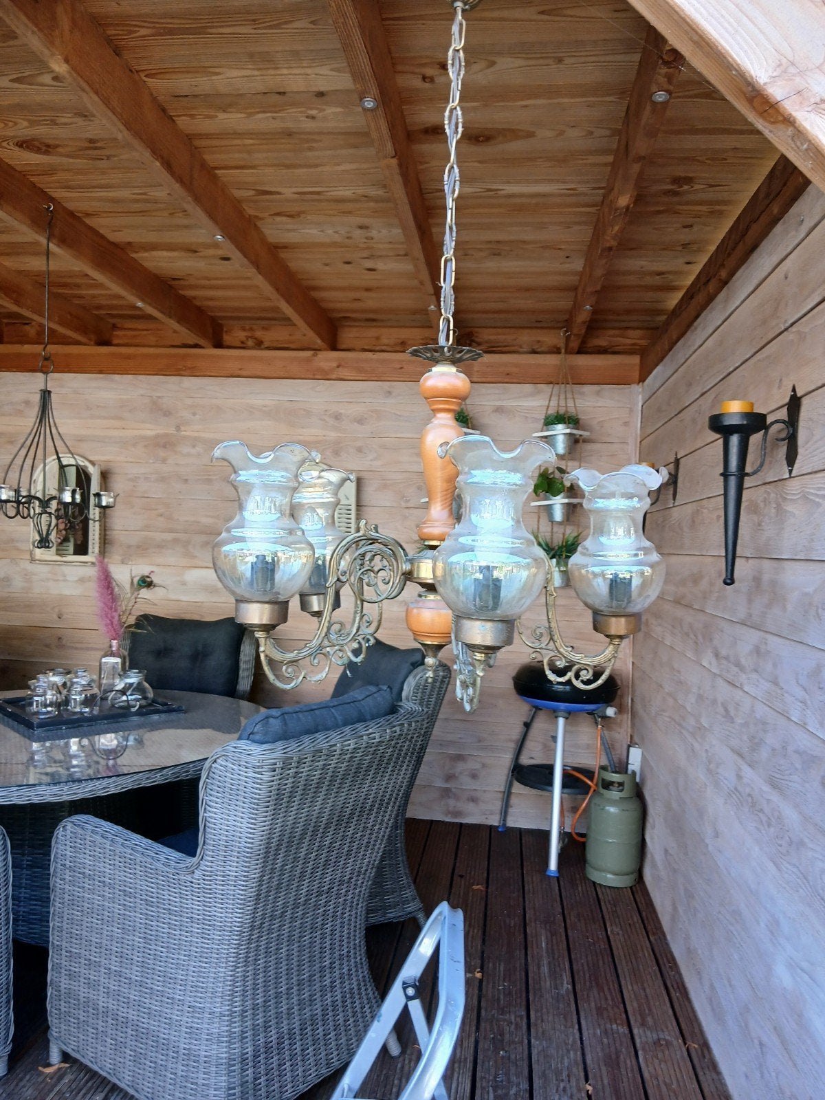oude antieke hanglamp, Ophalen