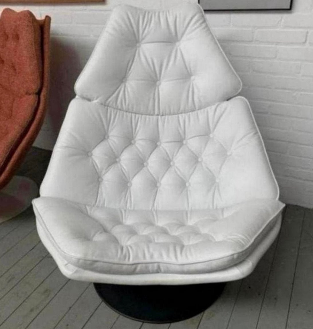 Fauteuil Artifort wit leer model F588 van Geoffrey Harcourt., Huis en Inrichting, Fauteuils, Ophalen of Verzenden