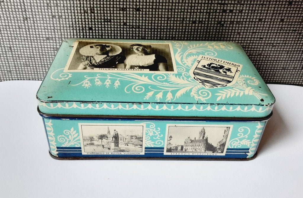 vintage blik met fotos van zeeland luctor et emergo, Verzenden, Gebruikt, Overige