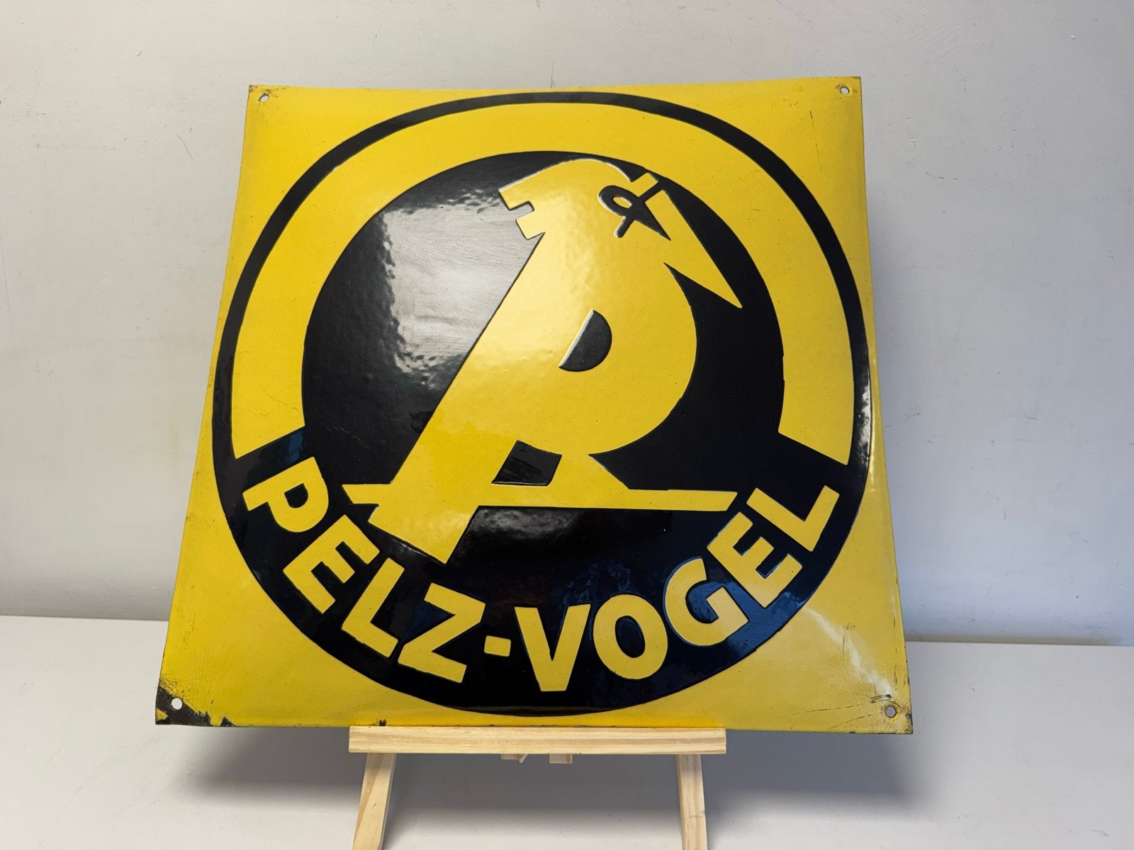 Vintage Pelz-Vogel Emaille Reclamebord - Zeldzaam, Ophalen of Verzenden