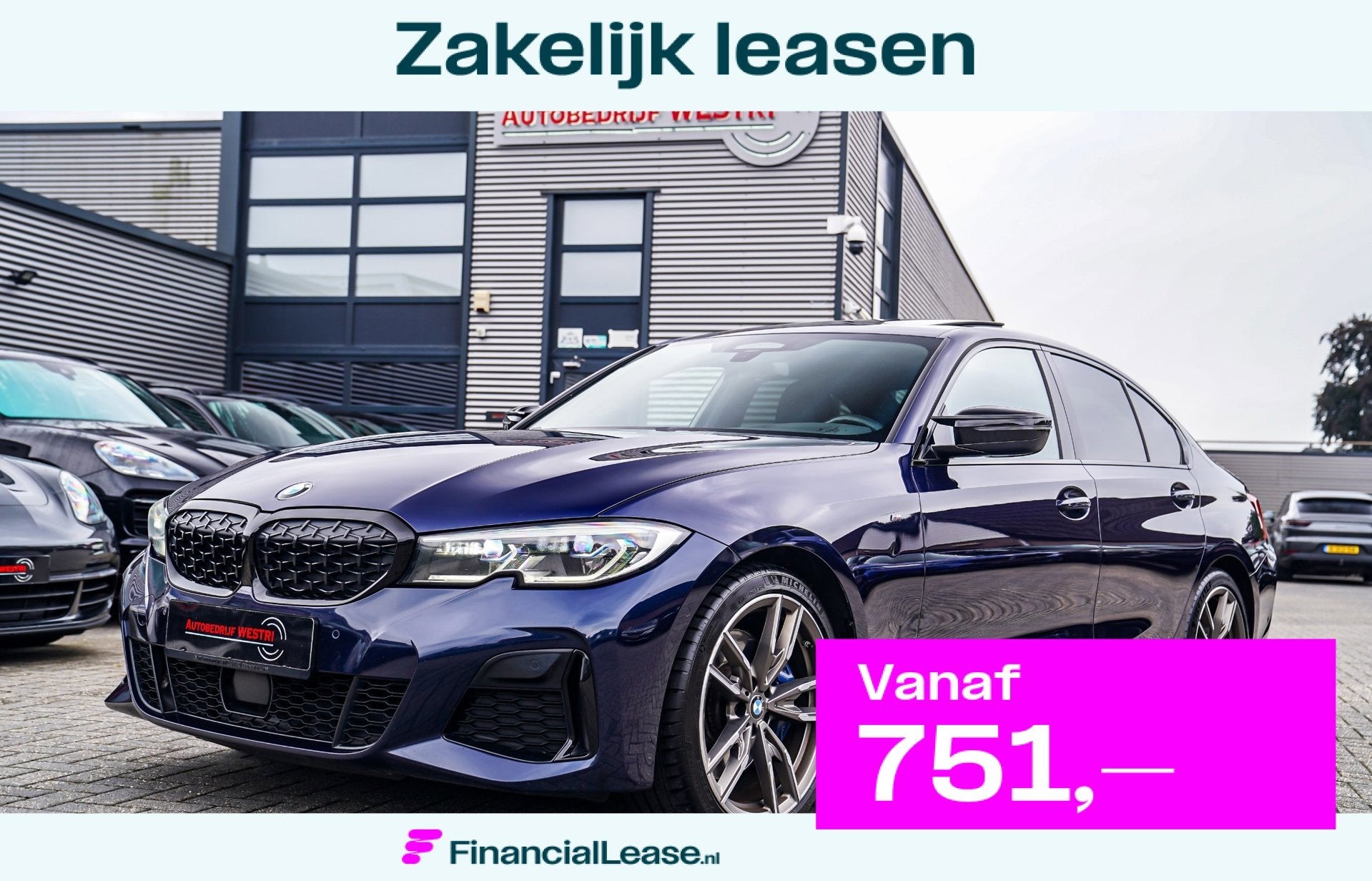 BMW 3-serie M340i xDrive High Executive | Schuifdak | Mossel, Automaat, Blauw, 1645 kg, Bedrijf