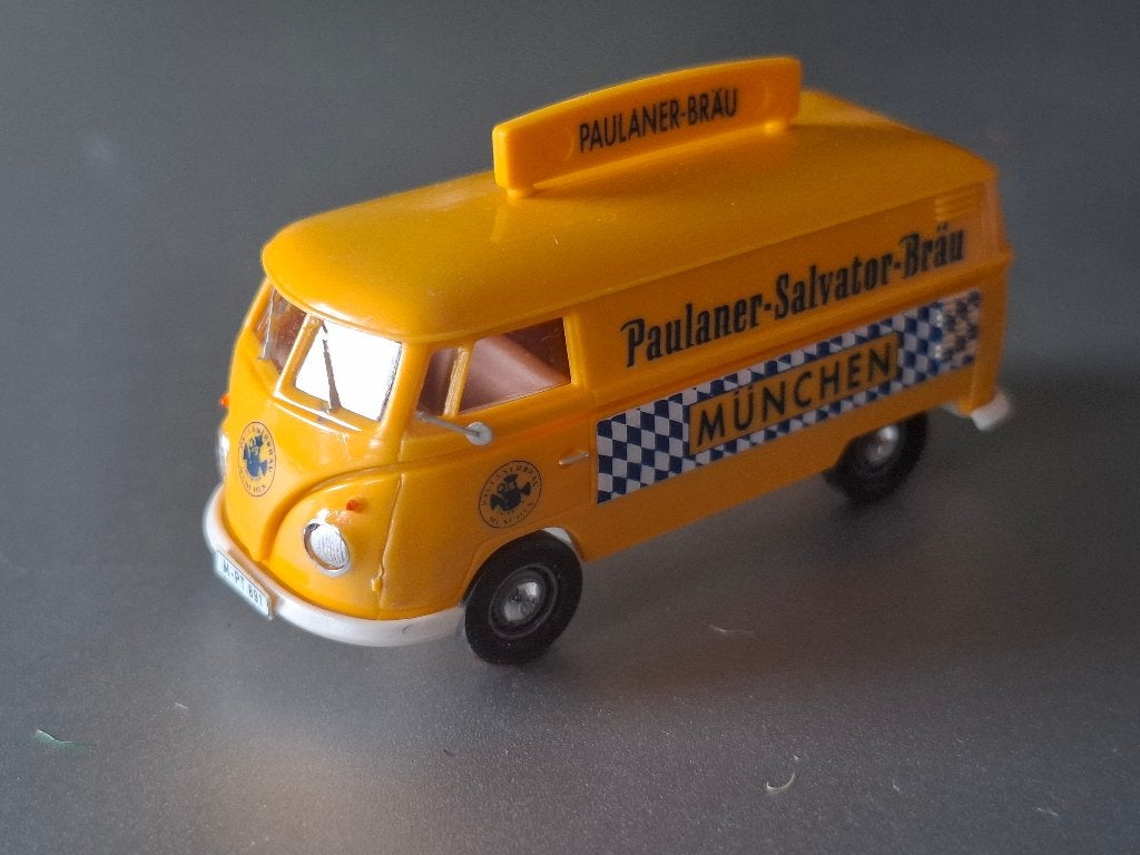 1:87 Volkswagen VW T1 Paulaner Salvator Bräu München € 10, Verzenden, Zo goed als nieuw, Auto, Brekina