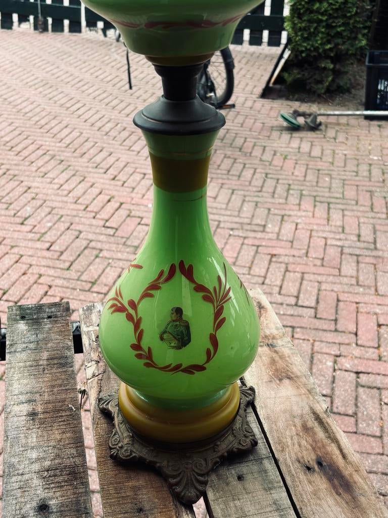 Antieke olielamp met Napoleon-afbeelding, Tuin en Terras, Tuinvazen, Ophalen, Gebruikt