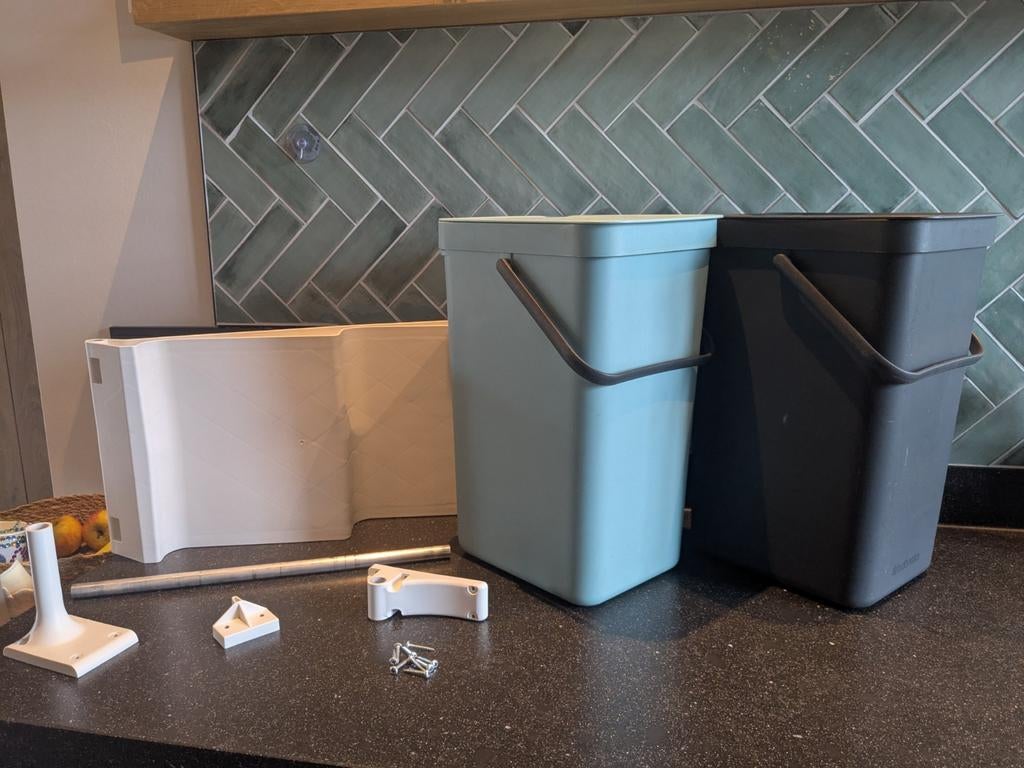 Complete Brabantia sort en go inbouw prullenbakken set, Ophalen, Kunststof, Gebruikt, Minder dan 50 cm
