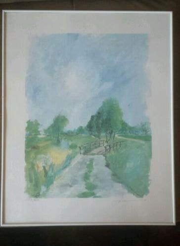 zeefdruk Diederik van Leeuwen ingelijst gen en gesign., Antiek en Kunst, Ophalen