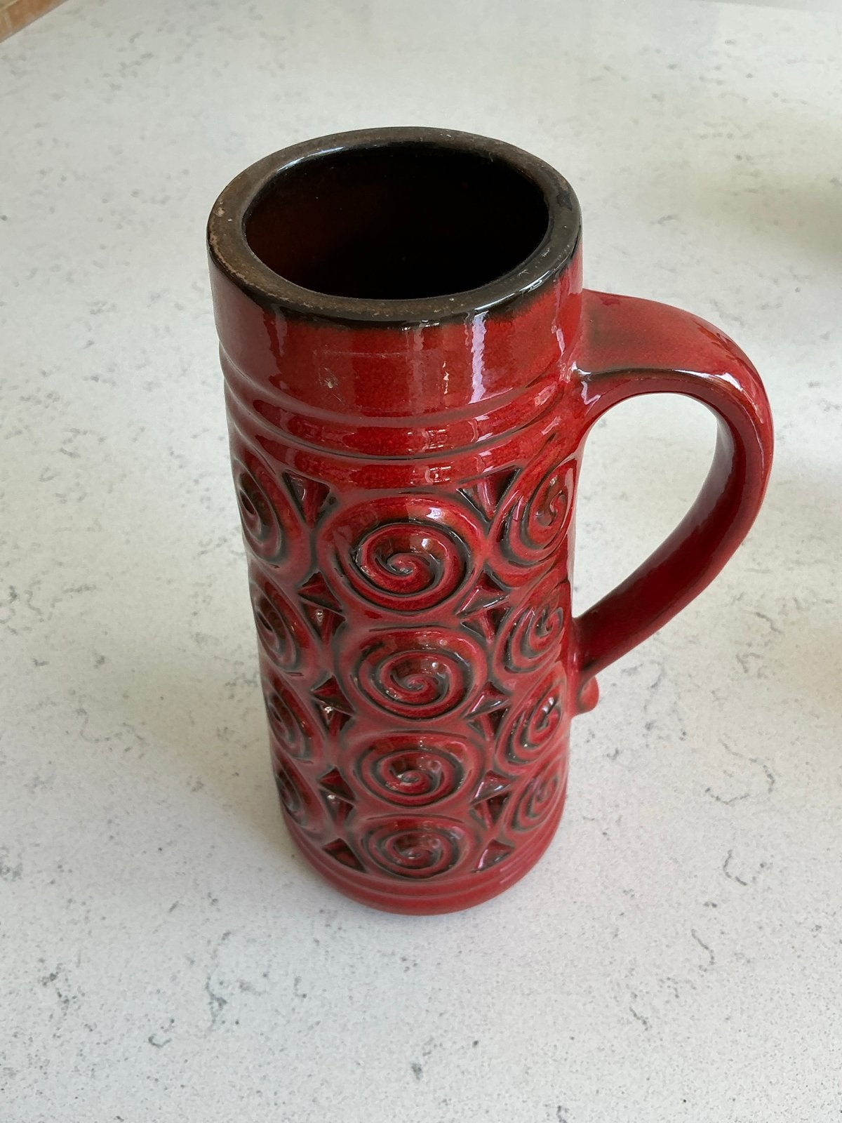 Vintage West-Duits Aardewerk Bierpul Rood 1455-25, Ophalen