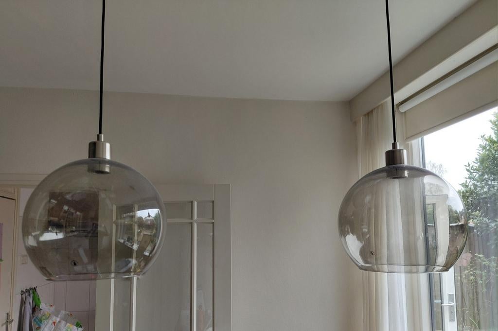 Ikea JAKOBSBYN hanglamp met pendel, rookkleur, Ophalen, Zo goed als nieuw, Minder dan 50 cm