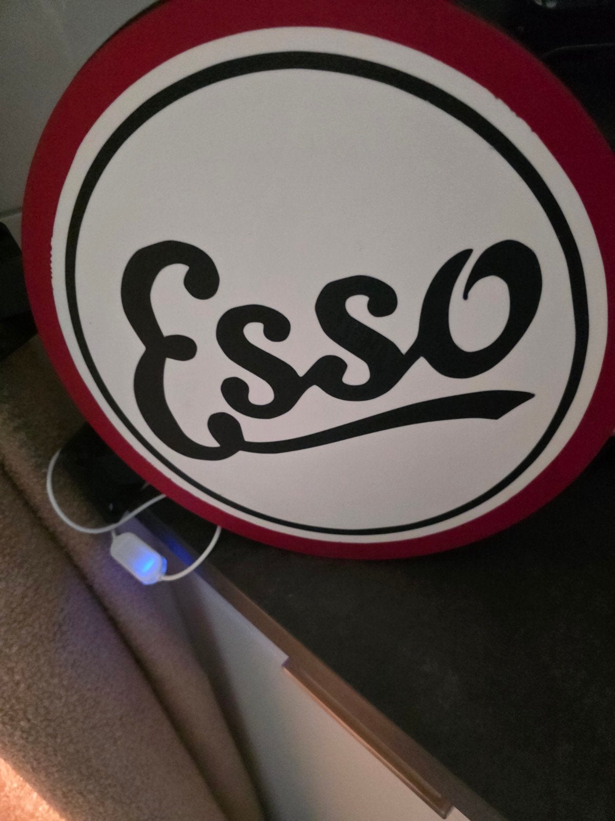 Esso Lichtbak - Vintage Stijl Reclamebord, Ophalen of Verzenden, Zo goed als nieuw, Lichtbak of (neon) lamp