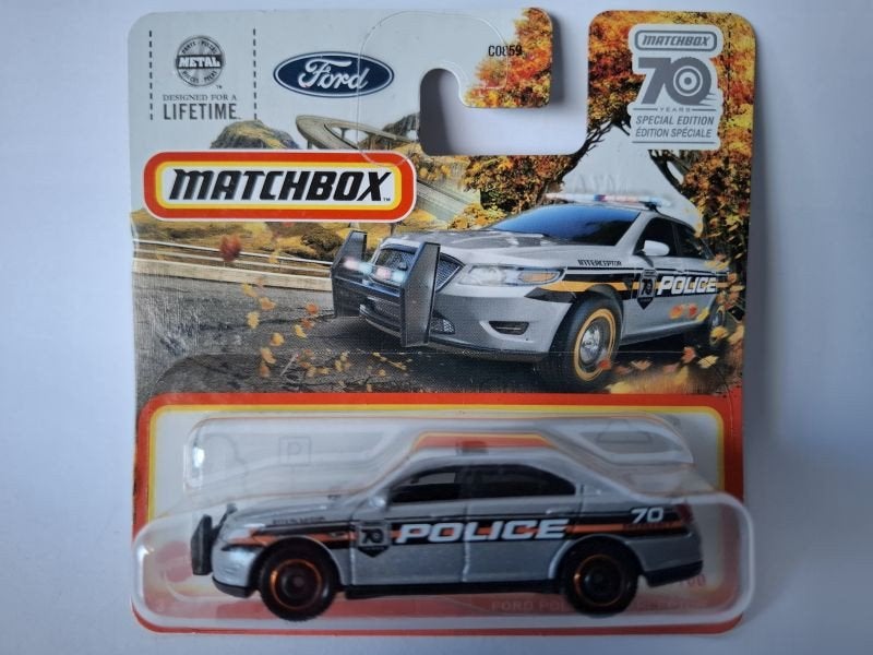 FORD Police Interceptor MatchBox 70 years Mint in blister 3", Ophalen of Verzenden, Nieuw, Auto
