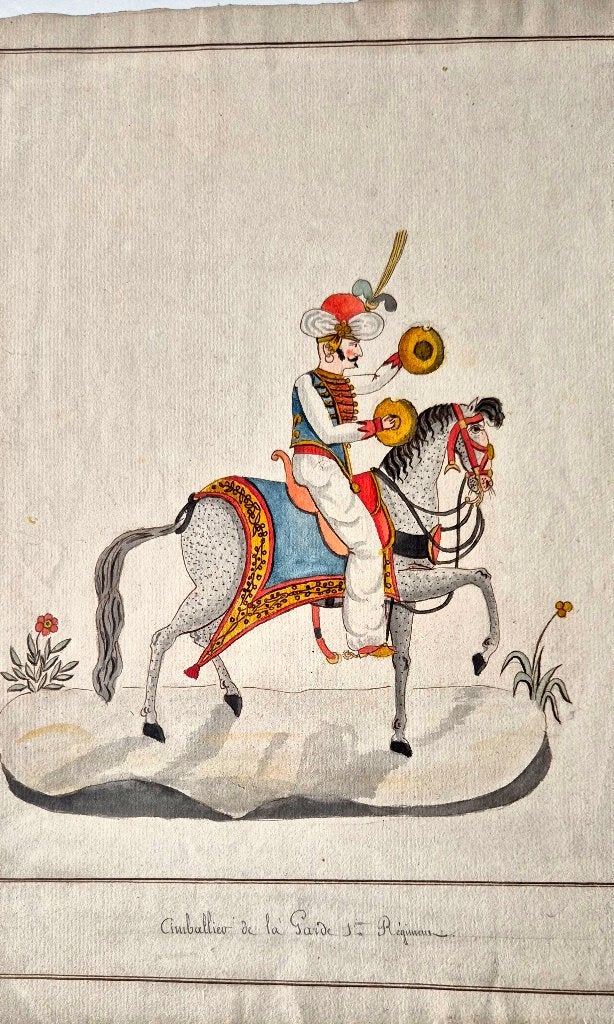 Originele tekening, aquarel omstreeks 1800, Antiek en Kunst, Verzenden