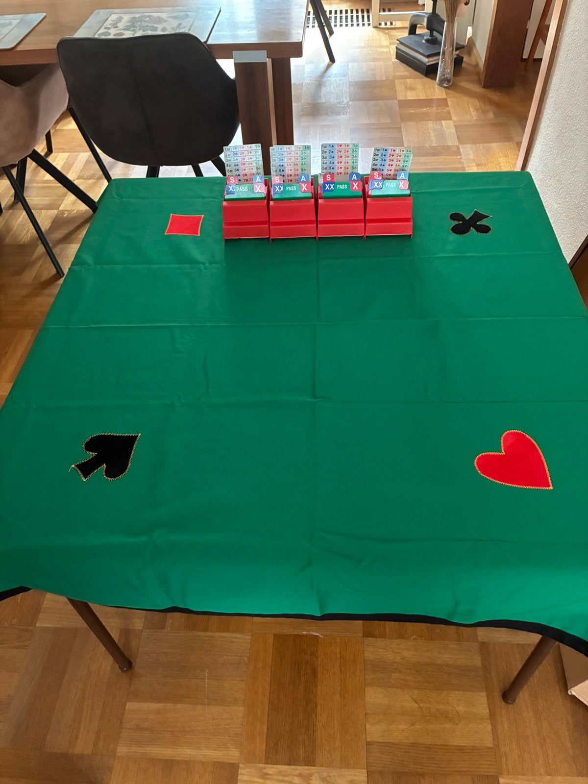 Bridge tafel met toebehoren, Hobby en Vrije tijd, Gezelschapsspellen | Kaartspellen, Ophalen, Zo goed als nieuw
