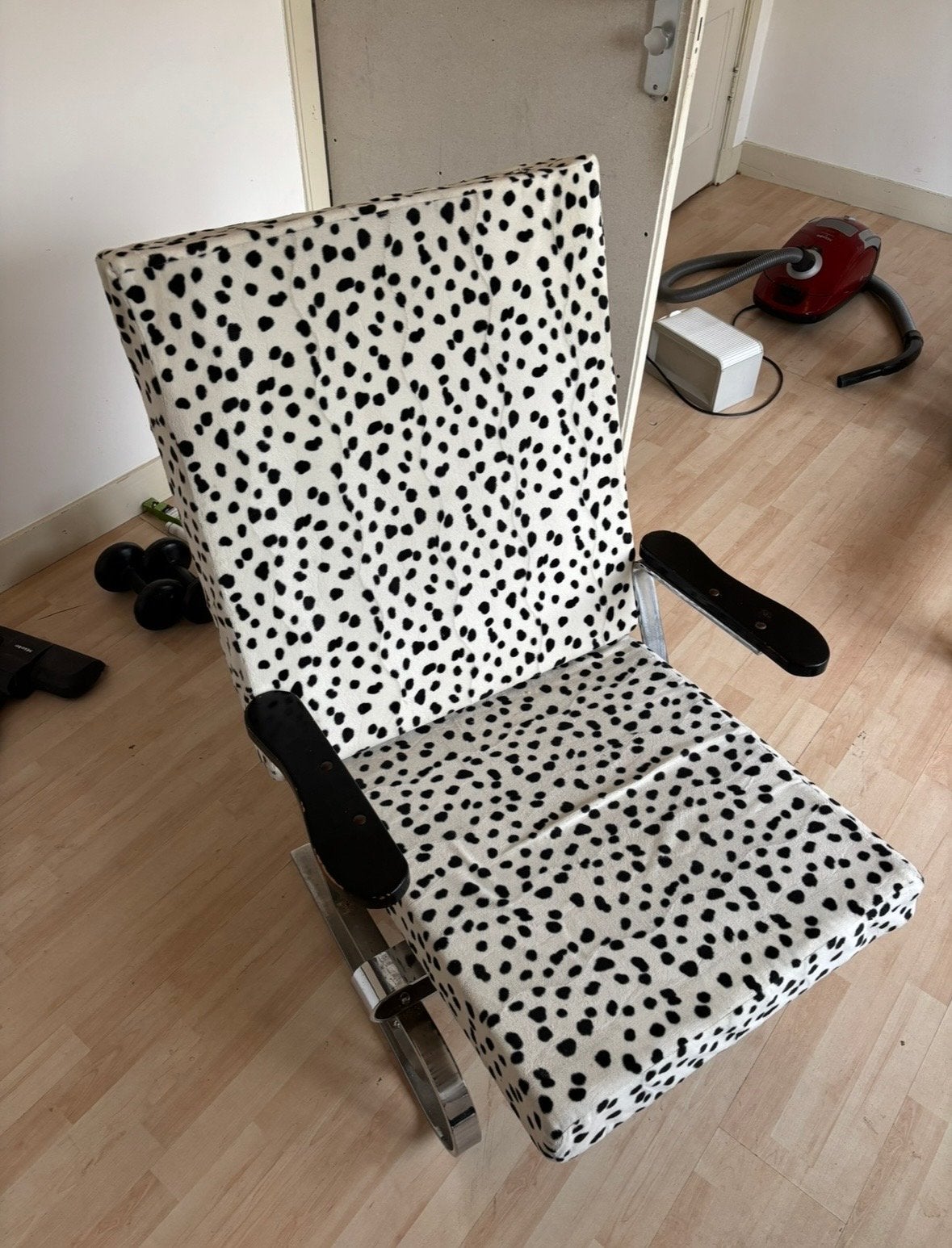 Vintage Design Stoel met Dalmatiër/koe Print, Ophalen