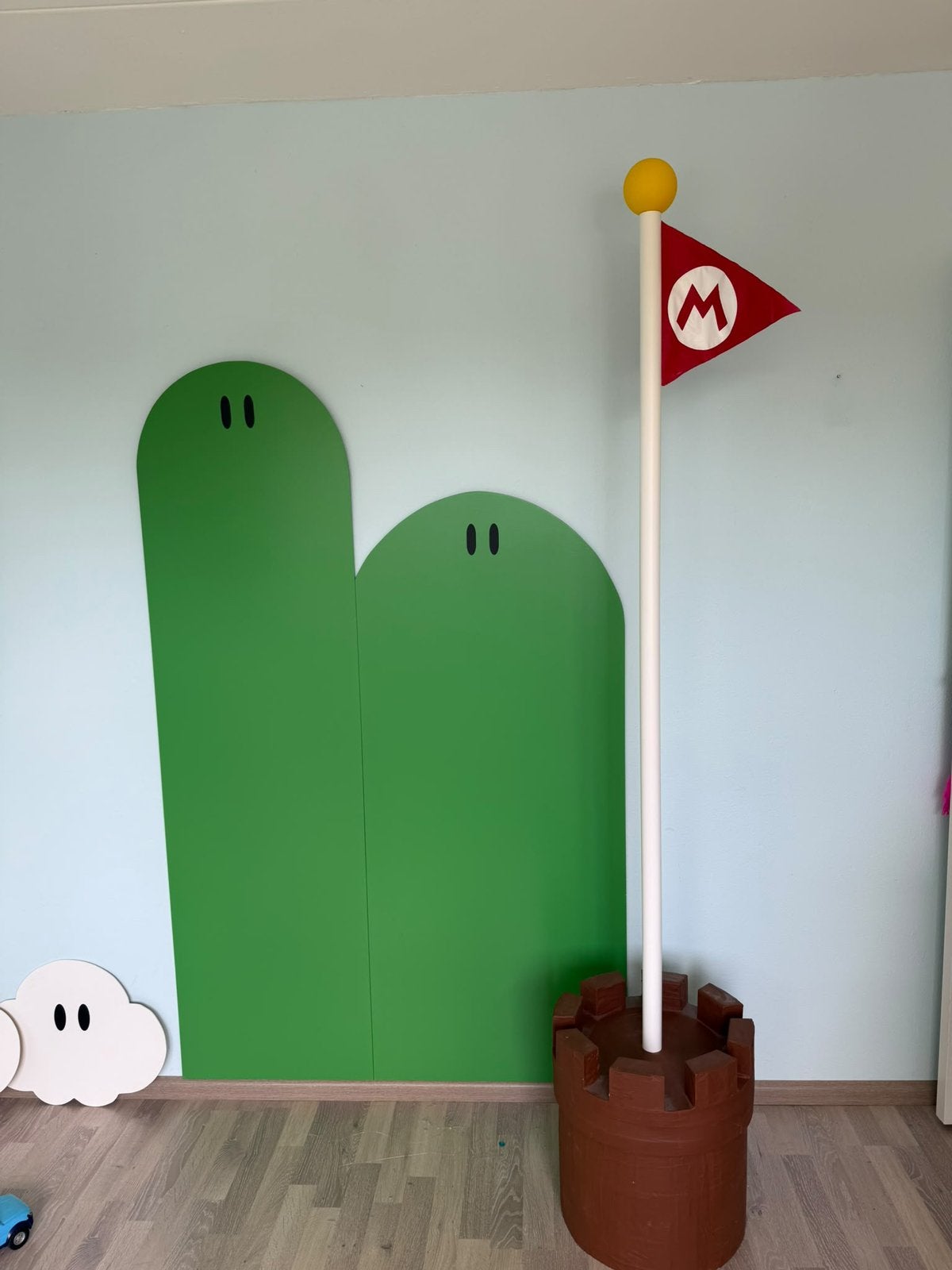 Super Mario kamer set, handgemaakte houten delen UNIEK + acc, Ophalen, Zo goed als nieuw, Eenpersoons, Super Mario