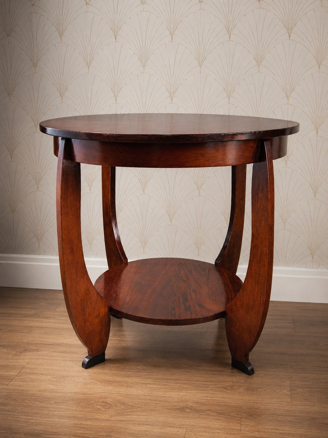Art Deco salontafel/bijzettafel rond Amsterdamse School eik, Ophalen