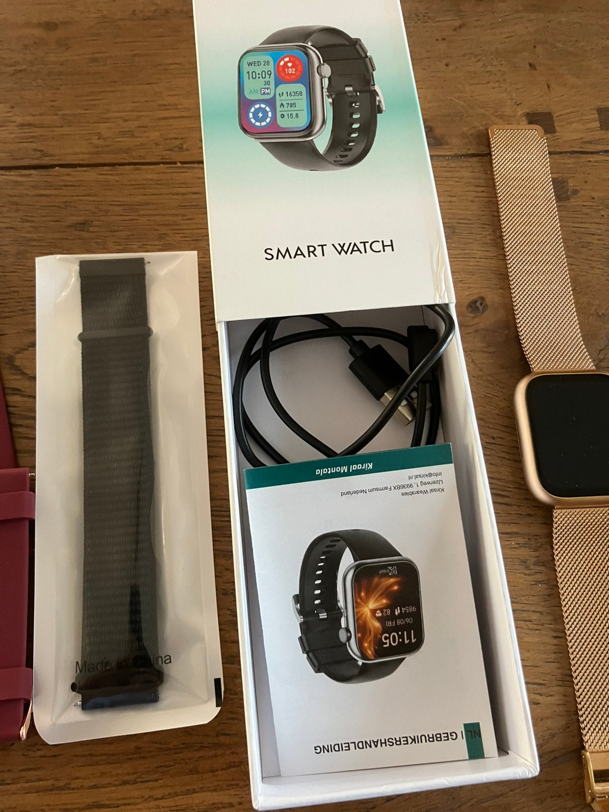 Kiraal smart watch, Ophalen, Zo goed als nieuw, Zilver, Android