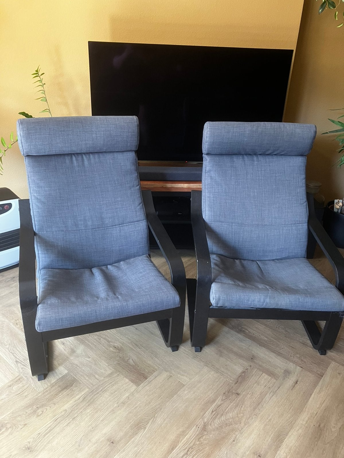 2 Grijze ikea stoelen, Huis en Inrichting, Fauteuils, Ophalen, Gebruikt, 75 tot 100 cm, 50 tot 75 cm