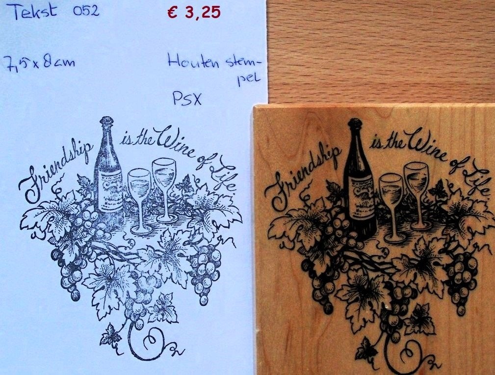 Tekst 052 Houten stempel, Hobby en Vrije tijd, Stempelen, Ophalen of Verzenden, Zo goed als nieuw, Houten stempel