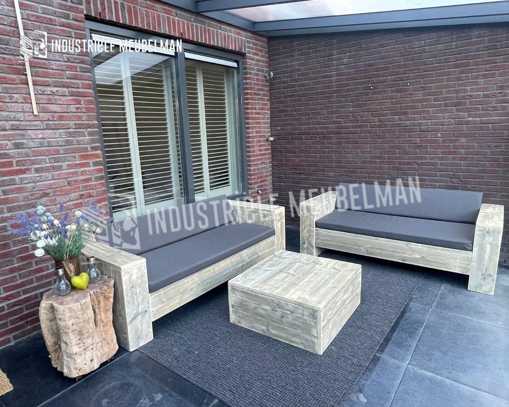 Steigerhout Loungeset Loungebank Tuinbank Hoekbank Terras, Verzenden, Steigerhout, Nieuw, Eettafel