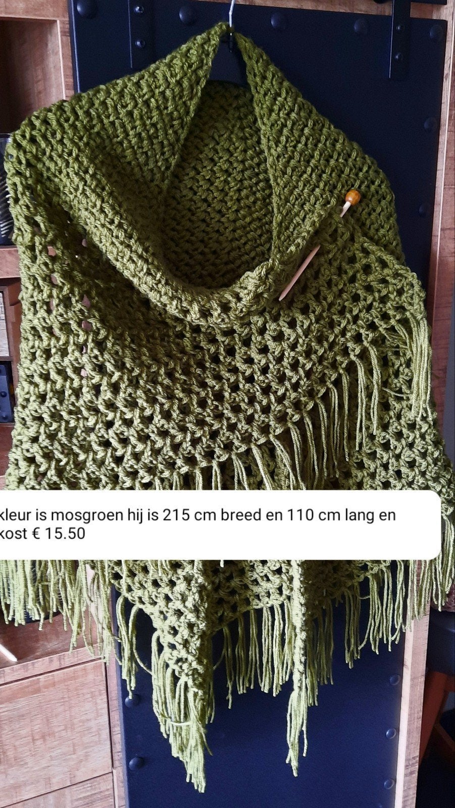grote warme omslagdoek/sjaal 215x105, Kleding | Dames, Maat 46/48 (XL) of groter, Nieuw, Ophalen of Verzenden, Handgemaakt