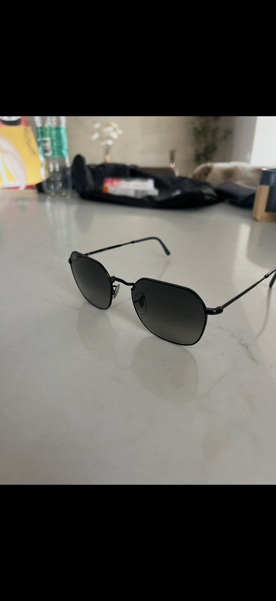 Ray-Ban Hexagonal Zonnebril - RB3548N 002/71 Zwart, Zonnebril, Zwart, Ophalen of Verzenden, Zo goed als nieuw
