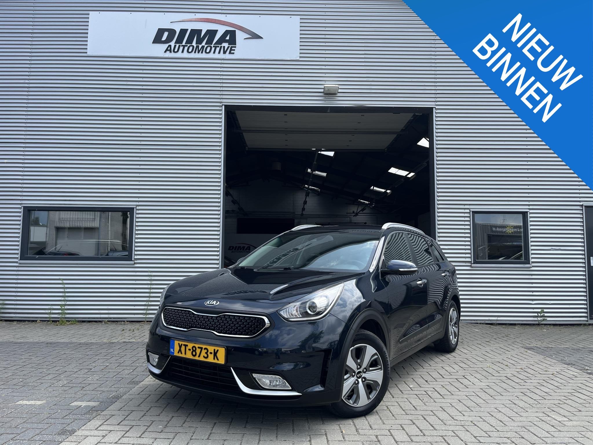 Kia Niro 1.6 GDi Hybrid DynamicLine / Trekhaak / Car-Play, Auto's, Kia, Gebruikt, Euro 6, 2 kWh, Blauw