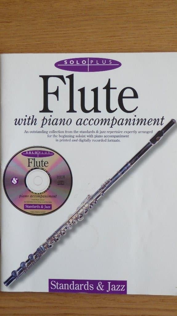 Flute with piano accompaniment -Standard&Jazz + meespeel CD, Les of Cursus, Ophalen of Verzenden, Zo goed als nieuw, Jazz